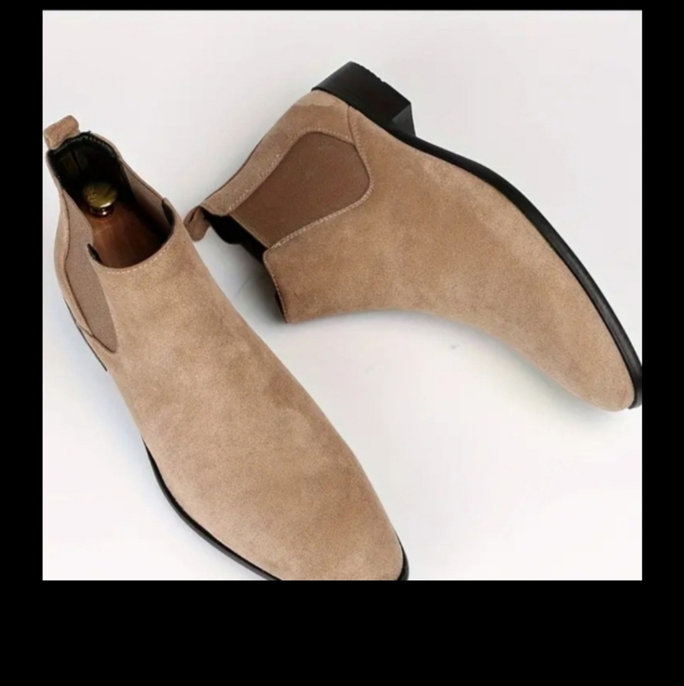 NEW MEN FASHIONABLE TAN CHELSEA ANKLE HIGH BOOTS SIZE 10-10.5